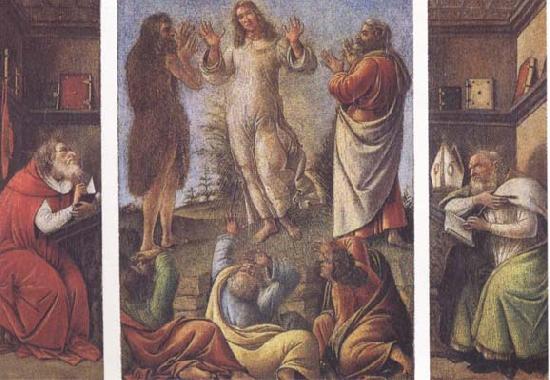 Sandro Botticelli Transfiguration,with St Jerome(at left) and St Augustine(at right)